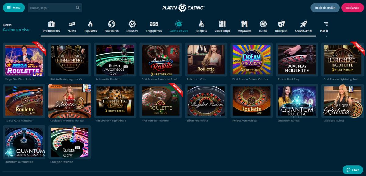 platin casino casino en vivo