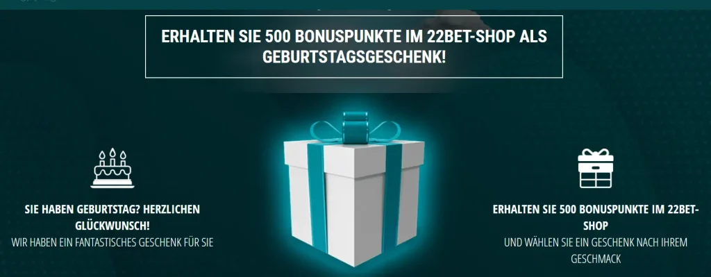 Geburtstagsbonus bei 22bet